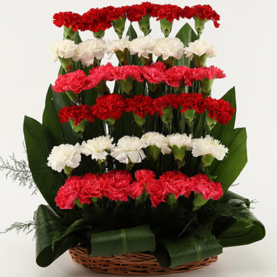 "Colorful Carnations Basket  (Krish) - Click here to View more details about this Product